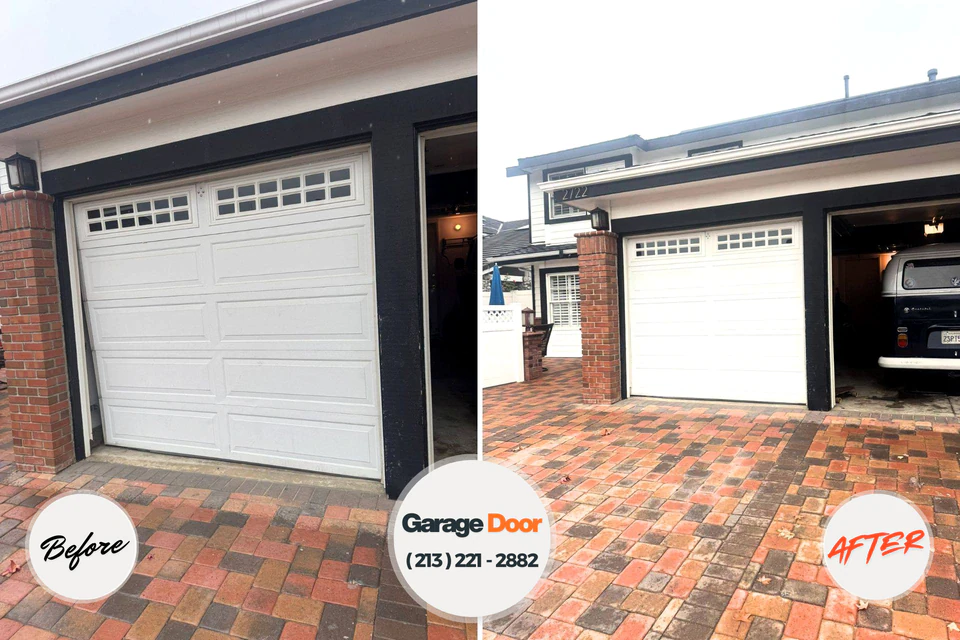 Before and after: garage door repair Twin Lakes, VA
